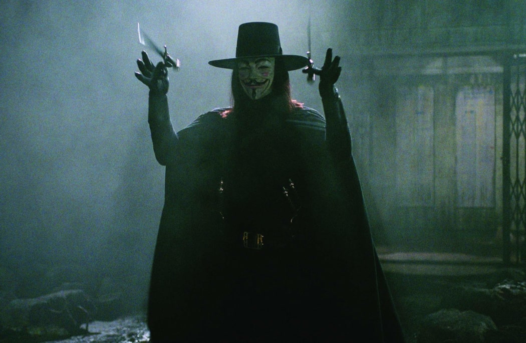 Movie still from the 2006 thriller V for Vendetta