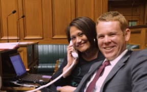 Carmel Sepuloni and new Prime Minister Chris Hipkins.