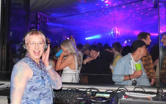 Christchurch DJ/producer Caitlin Tui aka Kate.Land performing at one of their club nights at central city venue Flux