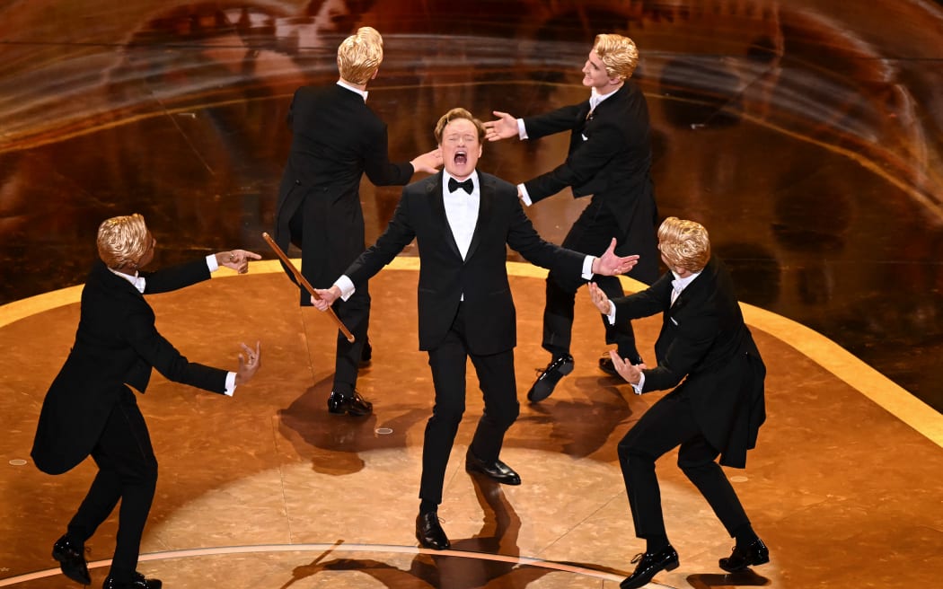 US comedian and host Conan O'Brien performs onstage during the 97th Annual Academy Awards at the Dolby Theatre in Hollywood, California on March 2, 2025. (Photo by Patrick T. Fallon / AFP)