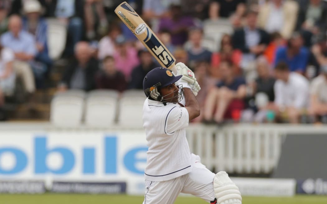 The Sri Lankan Mahela Jayawardene batting against England.