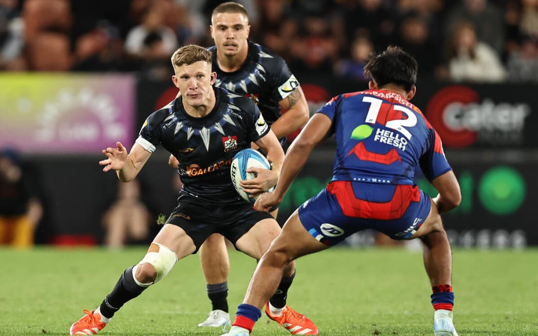 Damian McKenzie during the Chiefs v Blues, Super Rugby Pacific match,  FMG Stadium, Hamilton.