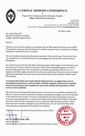 The letter from Catholic bishops.