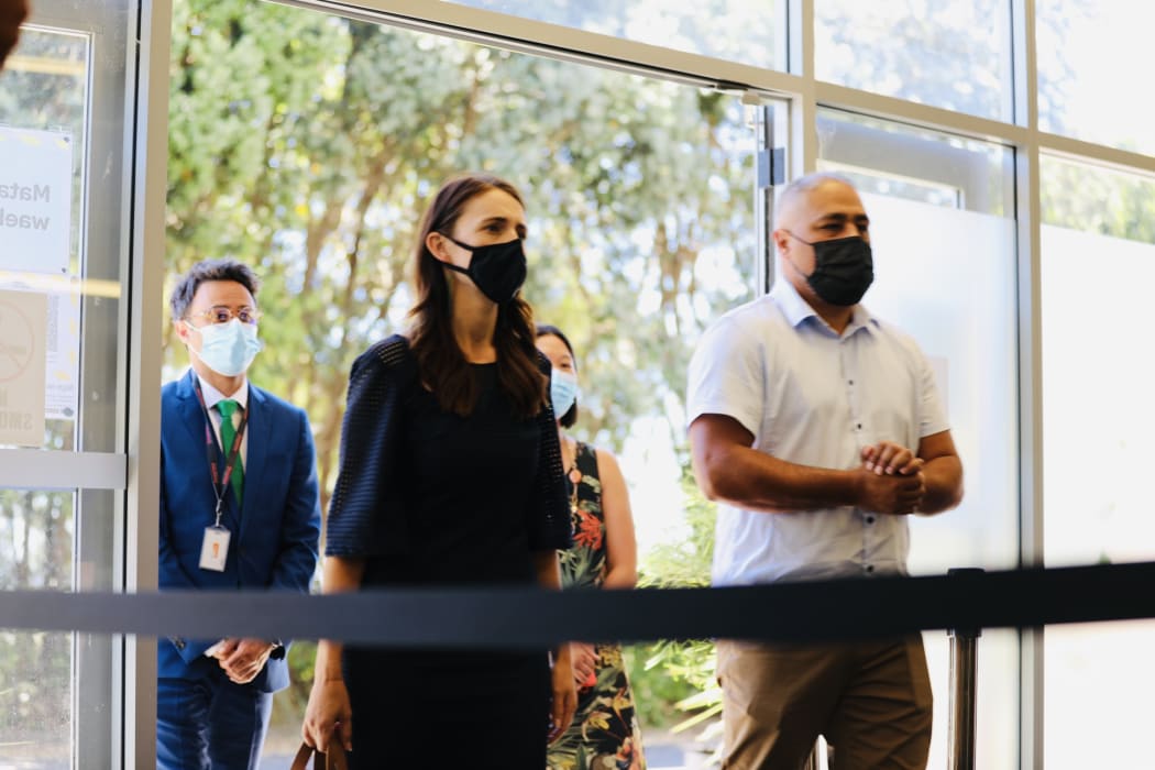 Prime Minister Jacinda Ardern Associate and Minister of Health (Māori) Peeni Henare mark the first day of the paediatric vaccine roll-out.