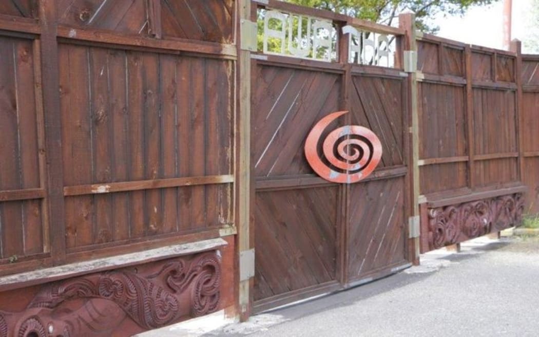 The gates of Awataha Marae, where the interns were staying.