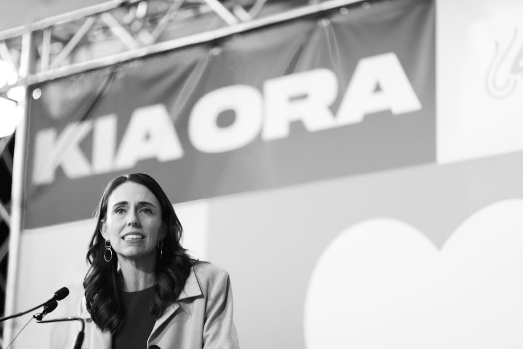 Jacinda Ardern speaks at Wellington Airport.