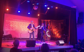 Musicians performing at the fundraiser for Manipur