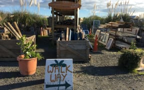 Timber pile for sale at the Helensville Community Recycling Centre.