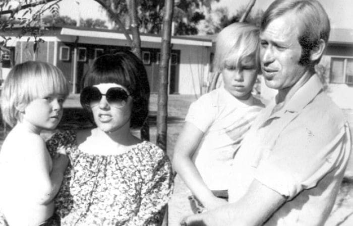 Lindy and Michael Chamberlain and their sons Aidan and Reagan.