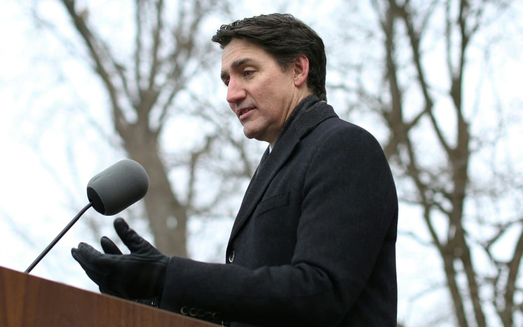 Canadian Prime Minister Justin Trudeau speaks during a news conference at Rideau Cottage in Ottawa, Canada on January 6, 2025. - Trudeau announced his resignation, saying he will leave office as soon as the ruling Liberal party chooses a new leader. (Photo by Dave Chan / AFP)