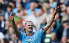 Erling Haaland of Manchester City acknowledges the crowd