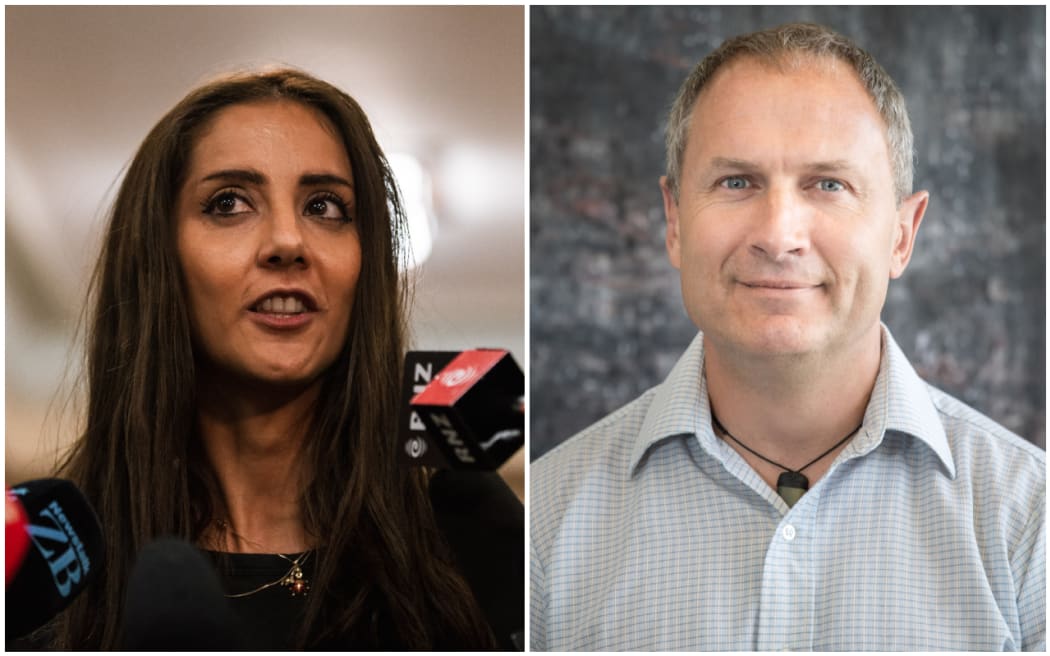 Collage of Green Party MP Golriz Ghahraman and Otago University legal expert Andrew Geddis.