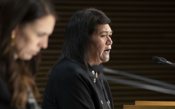- POOL -  Foreign Affairs Minister Nanaia Mahuta during the post-Cabinet press conference with Prime Minister Jacinda Ardern, Parliament, Wellington. 07 March, 2022.  NZ Herald photograph by Mark Mitchell