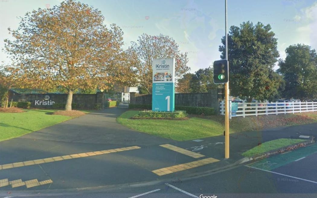 A car crashed into a classroom Kristin School, Albany, on 15 May 2023.