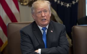 US President Donald Trump holds a Cabinet Meeting in the Cabinet Room at the White House in Washington DC on Wednesday.