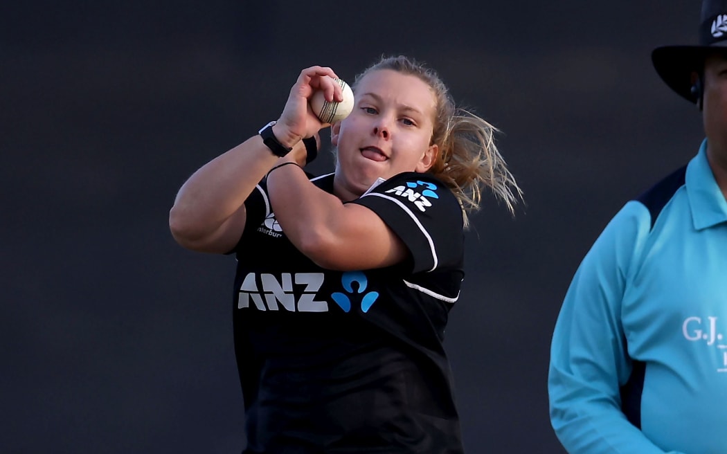 White Ferns Leigh Kasperek bowls