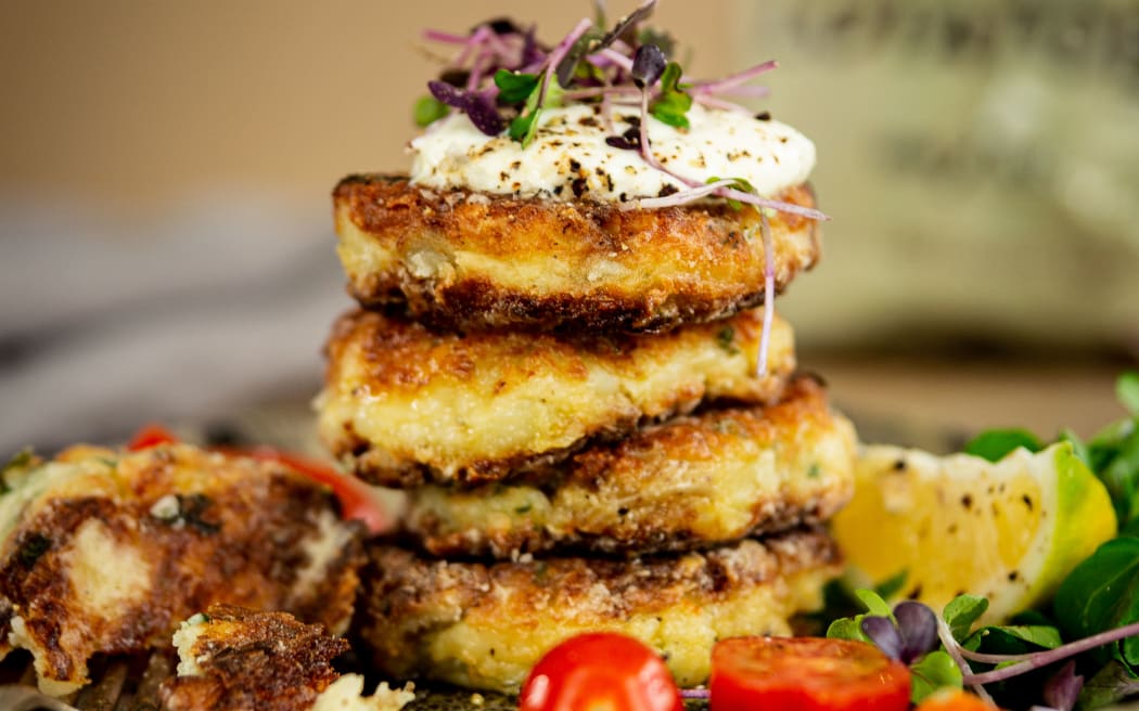 Potato Mascarpone and Lemon Hash cakes