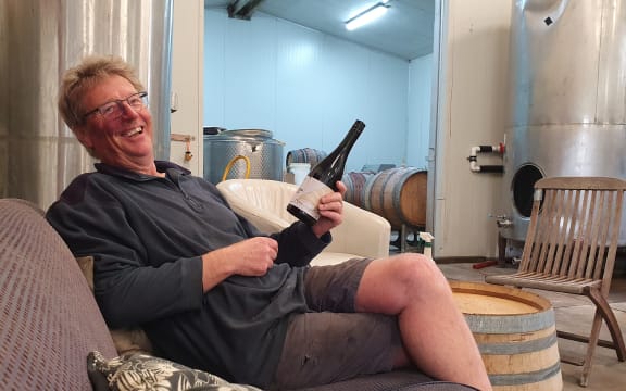 John Douglas with his 2020 Te Hera Pinot Noir