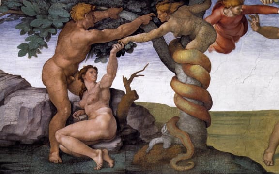 Fall and Expulsion from Garden of Eden, Michelangelo.