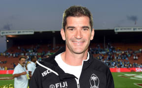 Fiji's coach Gareth Baber following their victory in Hamilton.