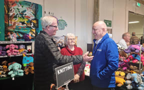 National leader Christopher Luxon visits the Old Packhouse market in Kerikeri.