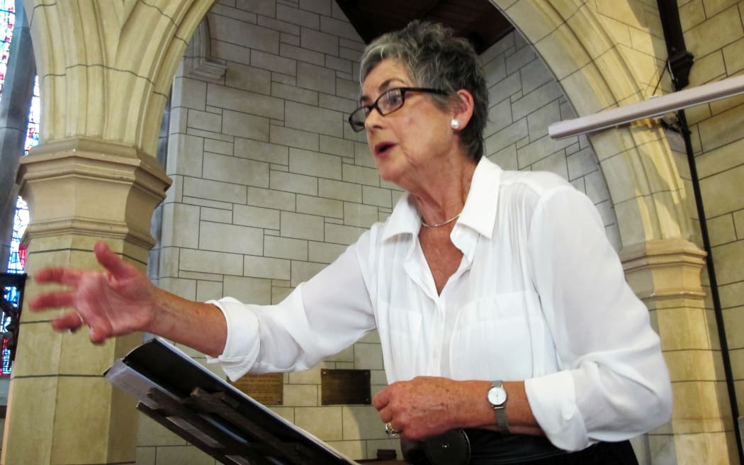 Choir director Jill Stotter, St Luke's Church choir, Remuera, Auckland.