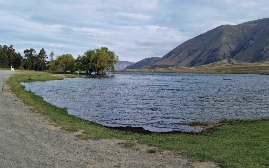 Lake Camp in the Hakatere Conservation Park at higher levels in January 2022.