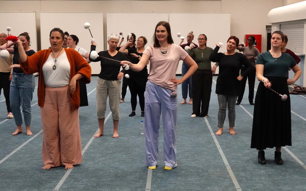 Learning the poi is one of the biggest challenges in the Ngāti Rēhia Community Kapa Haka programme.