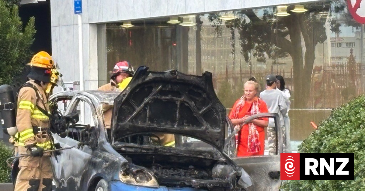 Section of central Auckland road blocked following car fire