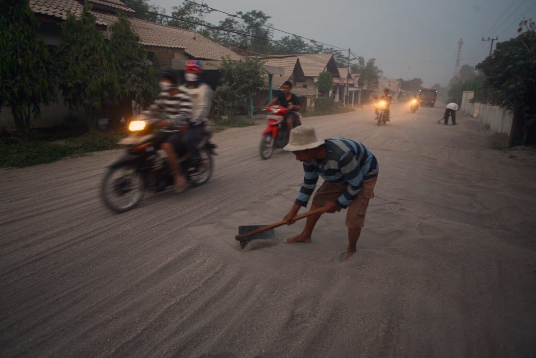 Volcanic ash in Kediri in East Java after the eruption of Mt Kelud.