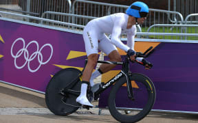 Jack Bauer racing in the time trial at the London Olympics.