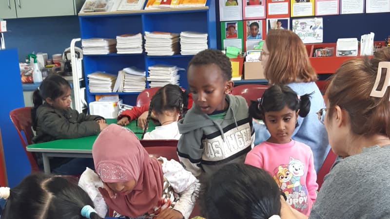 Children at the Fun with Numbers programme.