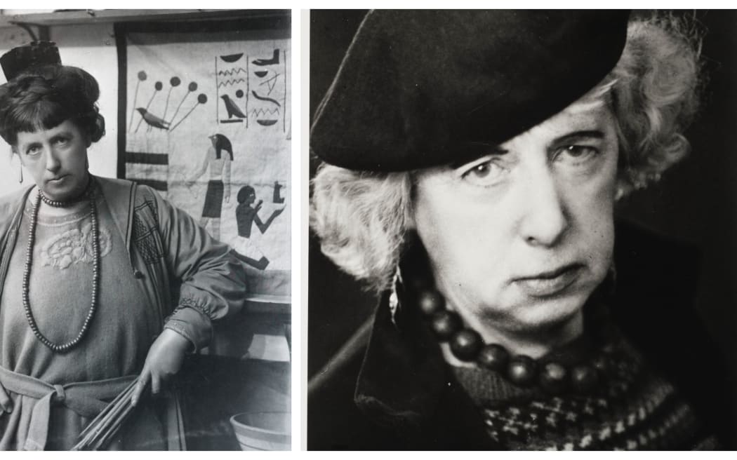 Frances Hodgkins, left, in 1920 and in the mid-1930s. Both photos were gifts from Linda Gill.