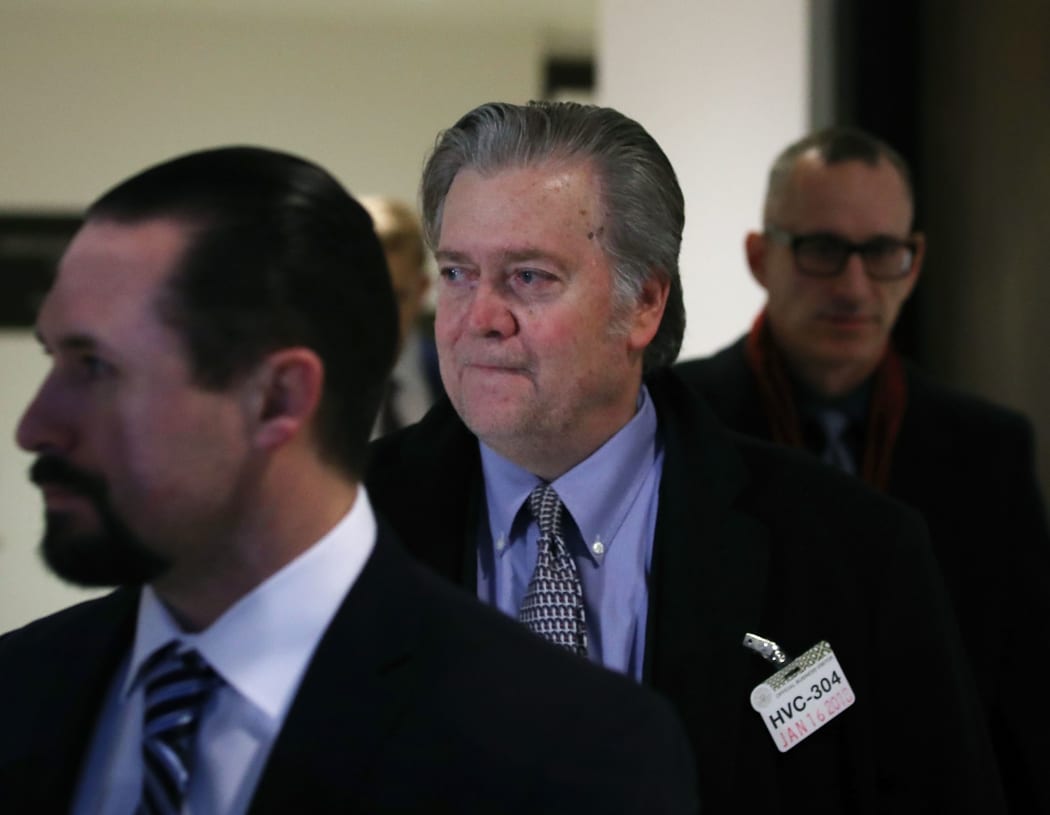 Steve Bannon arrives at the House Intelligence Committee closed door meeting