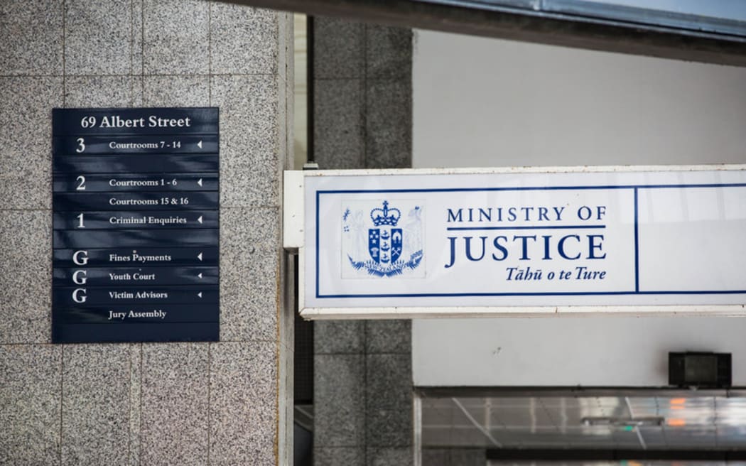 Signage outside the Auckland District Court