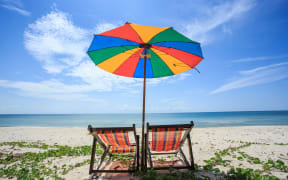 hot summer beach chair sun