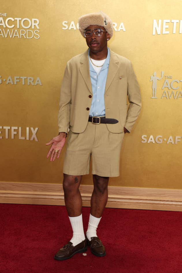 US rapper singer songwriter producer Tyler The Creator attends the 32nd Annual Actor Awards at the Shrine Auditorium in Los Angeles on March 1, 2026. (Photo by Patrick T. Fallon / AFP)
