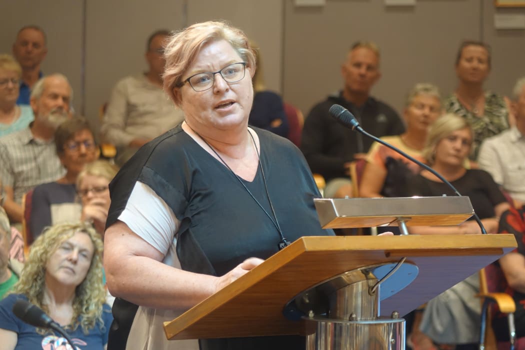 Karen Venables making a submission at New Plymouth District Council.