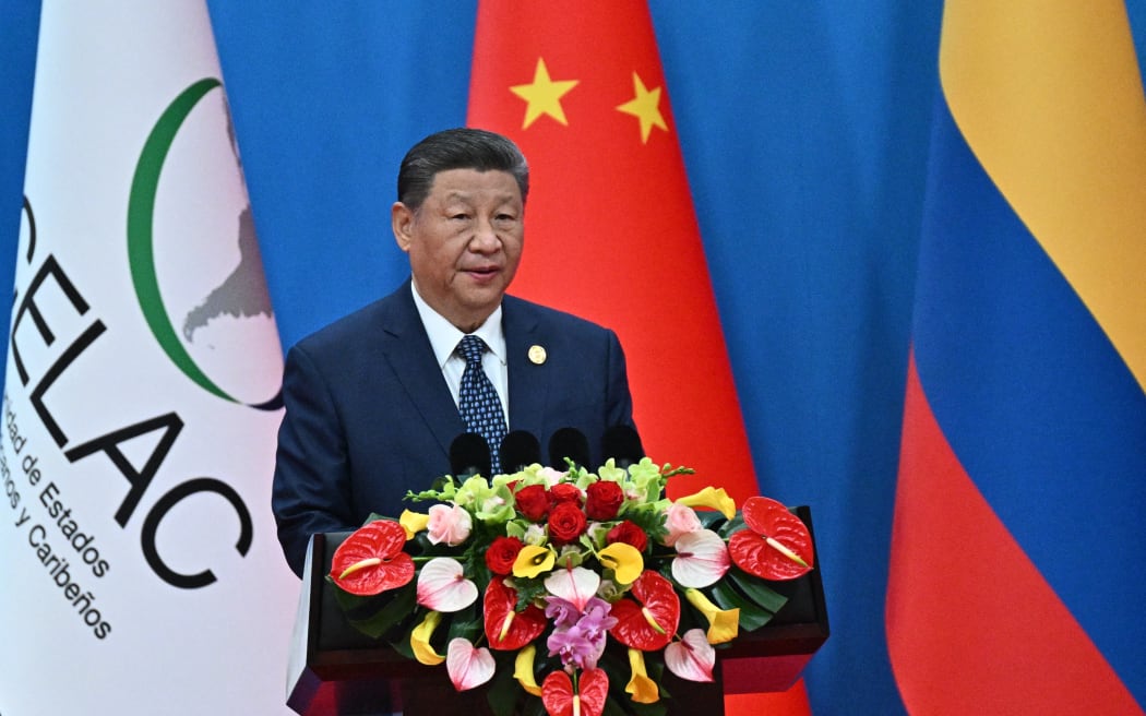 China’s President Xi Jinping speaks during the opening ceremony of the Fourth Ministerial Meeting of the Forum of China and Community of Latin American and Caribbean States (CELAC), in Beijing on 13 May, 2025.