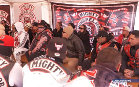 Members of the Mongrel Mob Barbarians gathered at Hillcrest Cemetery between Ōhope and Whakatāne to farewell their leader Steven Rota Taiatini on 14 June, 2023.
