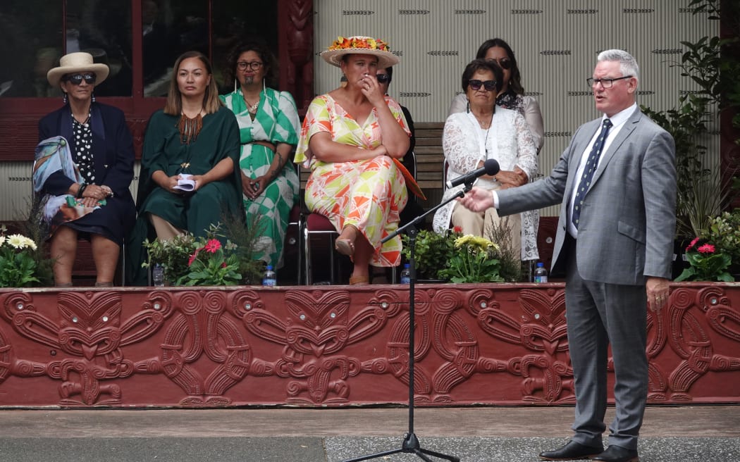 Former Labour minister Kelvin Davis speaks at his last Waitangi Day as an MP.