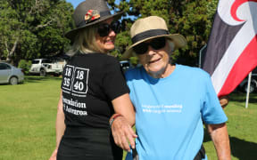 Pat Gray (right) and Ange Jones (left) are "proud Tangata Tiriti" and belong to Network Waitangi Whangārei - an organisation that provides information, education and support to implement Te Tiriti o Waitangi.