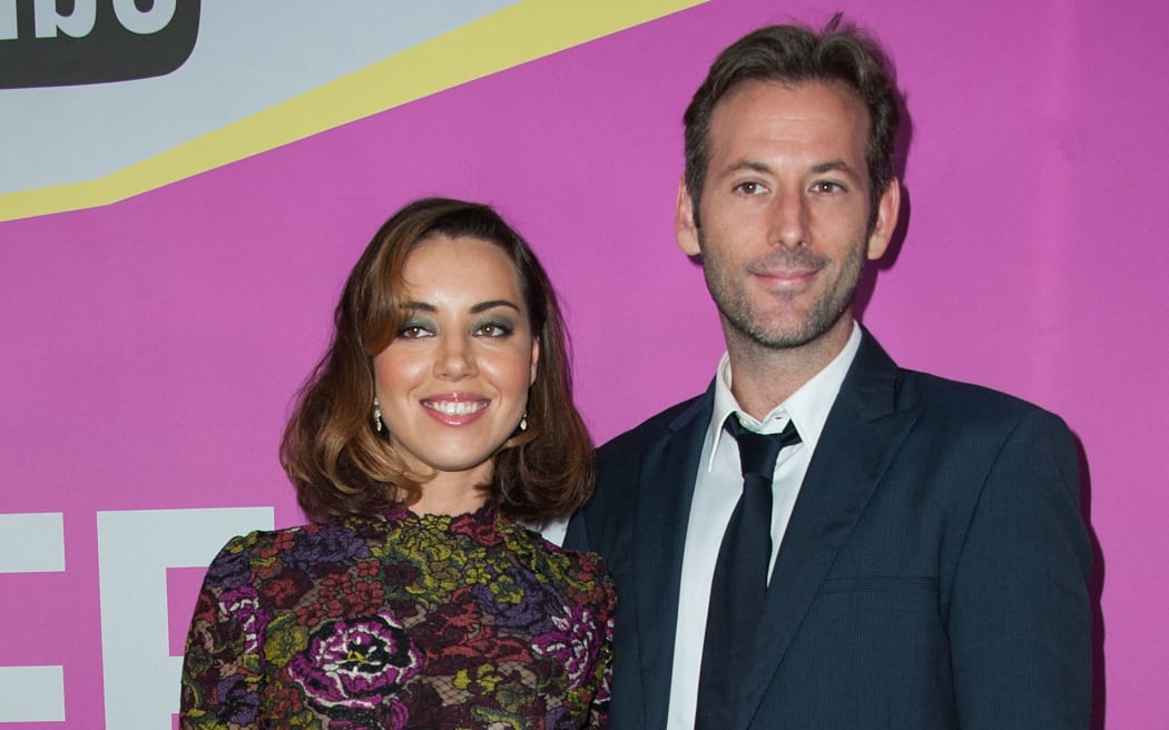 Actors Aubrey Plaza (L) and Jeff Baena arrives at Sundance NextFest Film Festival Premiere Of "Life After Beth" at The Theatre At The Ace Hotel on 8 August, 2014 in Los Angeles, California.