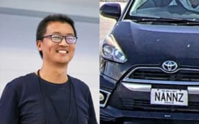 Nan Liu and his car.