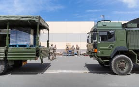 A group of New Zealand army troops have arrived in Kaikoura to deliver supplies to the local New World.