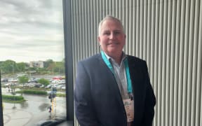 Outgoing Buller Mayor Jamie Cleine at the Adaptation Futures Conference.