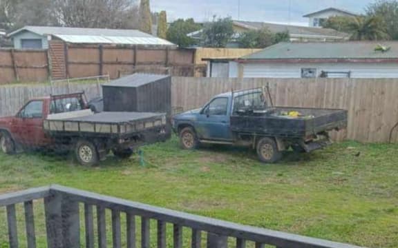 Two utes at a property in Hamilton - Sharyn's, and another which had also been reported stolen
