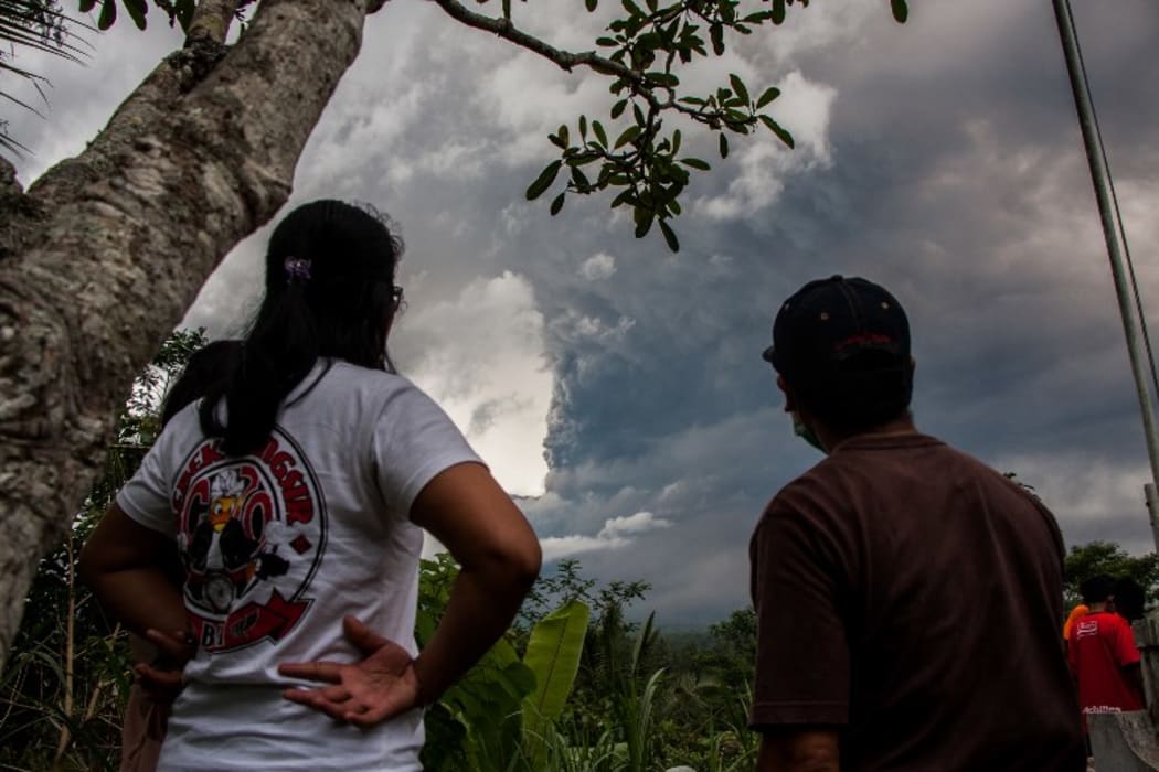Mount Agung belched smoke as high as 1500 metres above its summit on November 26.