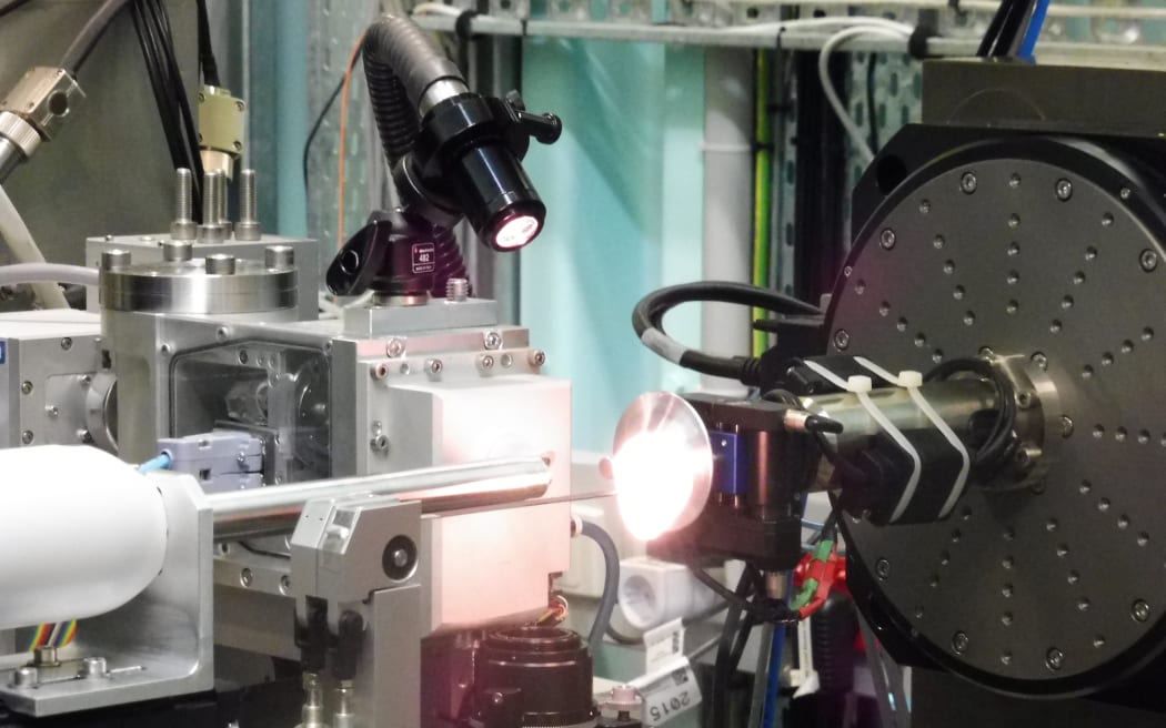As electrons fly around the synchrotron ring at almost the speed of light, they are deflected by magnets and exit at beam lights, where scientists use the light source to probe their samples.