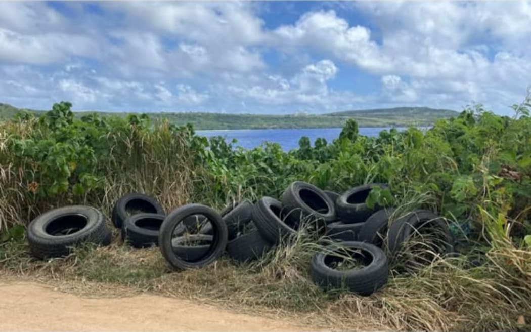 Illegal dumping incident at the entrance of Laolao Beach where a total of 37 used tires were found. 17 February 2025